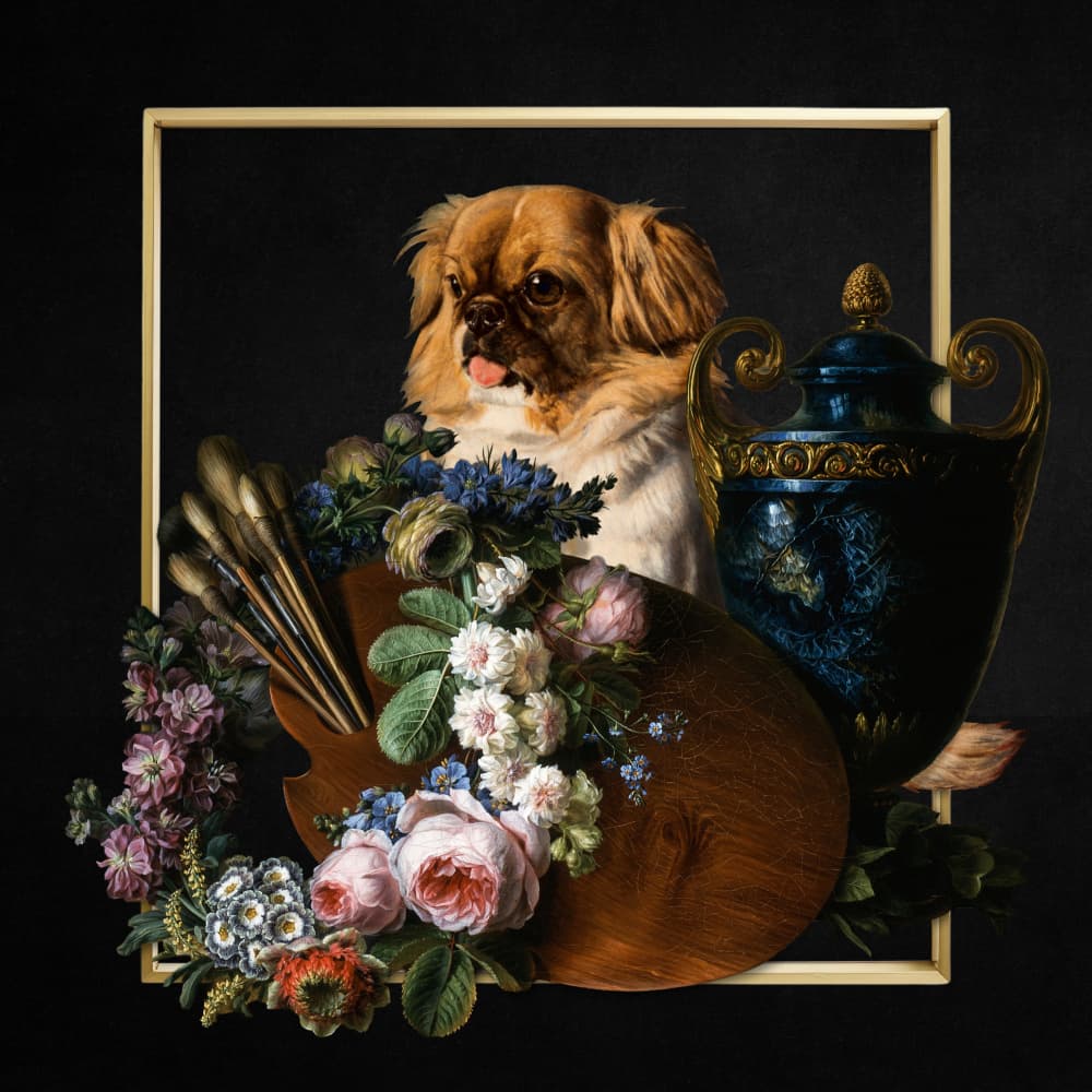 Painter's Dog Still Life by Marja van den Hurk — canvas wall art