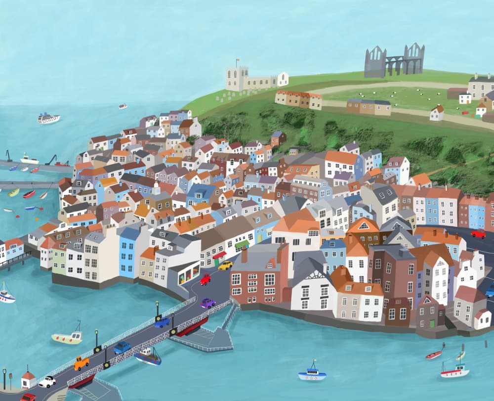 Charming Seaside Village by Carla Daly — canvas wall art