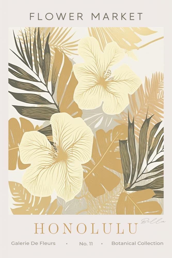 Honolulu Flower Market by Bella Eve — canvas wall art