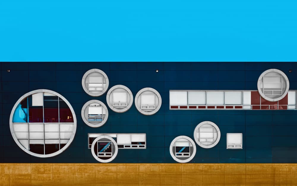 Modern Blue Windows by Arnon Orbach — canvas wall art