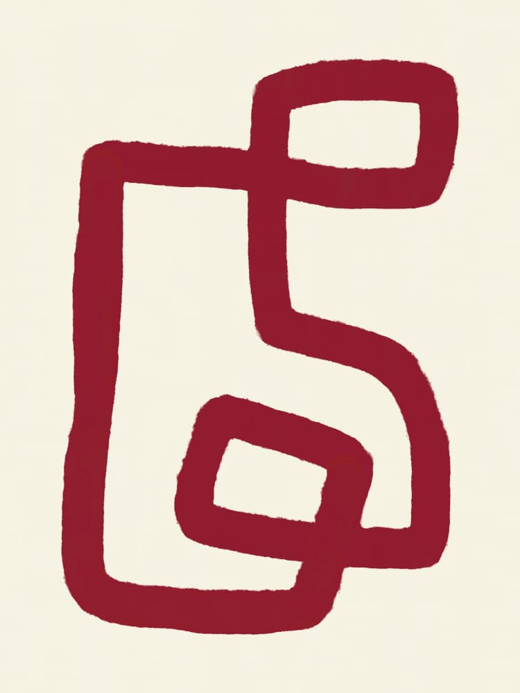 Bold Red Abstract Line by Little Dean — canvas wall art
