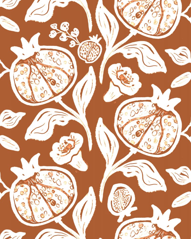 Pomegranates Pattern by Anis Illustration — canvas wall art