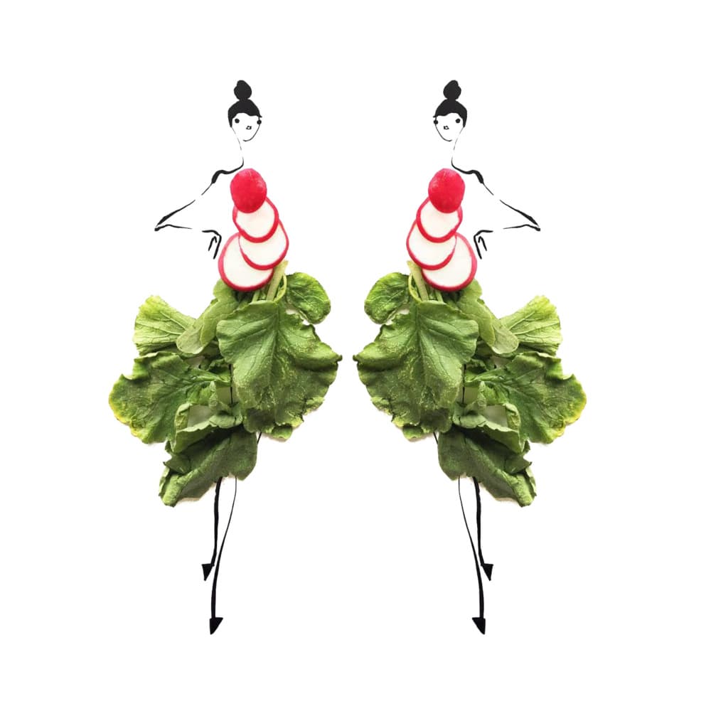 Radish Green Fashion by Gretchen Roehrs — canvas wall art