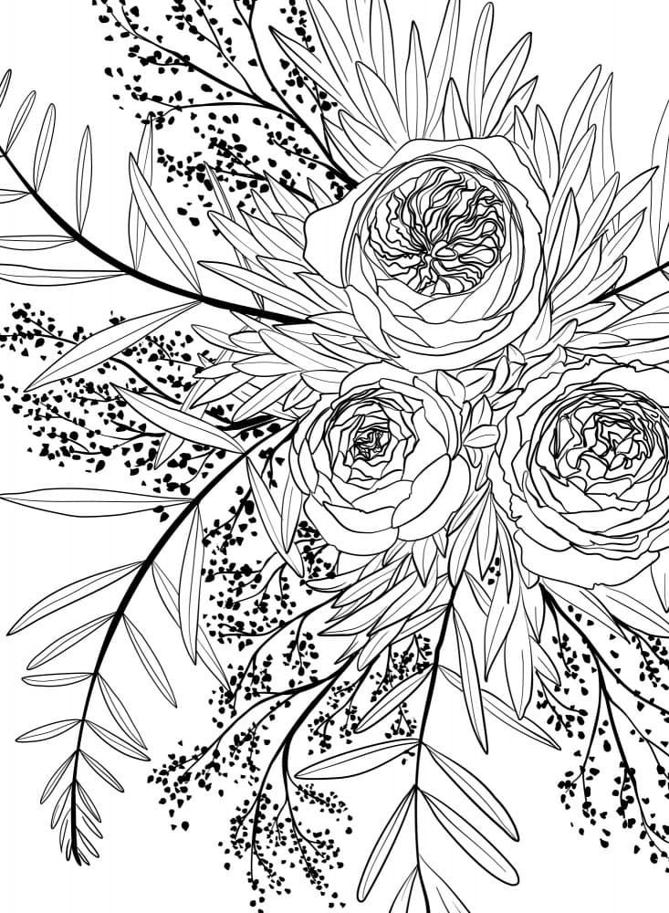 Elegant Floral Bouquet by Rosana Laiz Blursbyai — canvas wall art