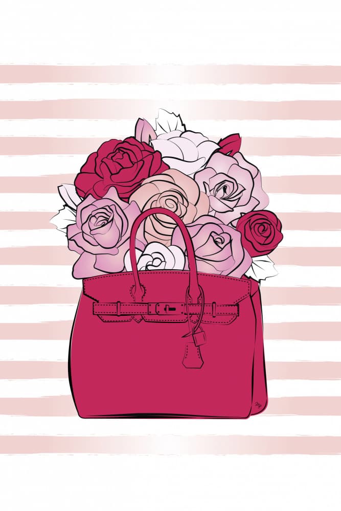 Chic Pink Roses by Martina — canvas wall art