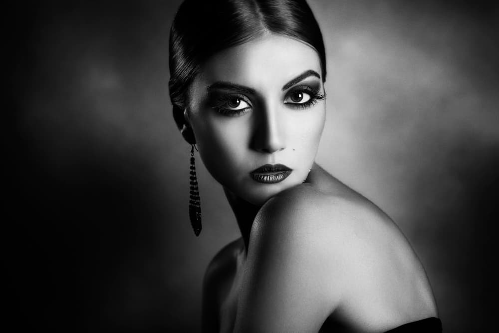 Glamorous Black and White Portrait by Peppe Tambè — canvas wall art