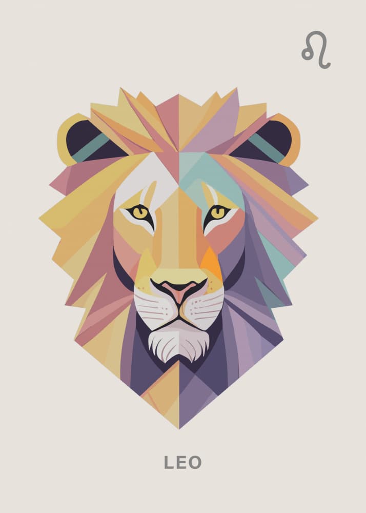 Geometric Lion Head by Paperago — canvas wall art