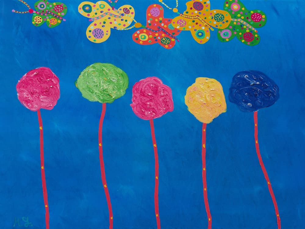 Whimsical Butterfly Garden by Helen Joynson — canvas wall art