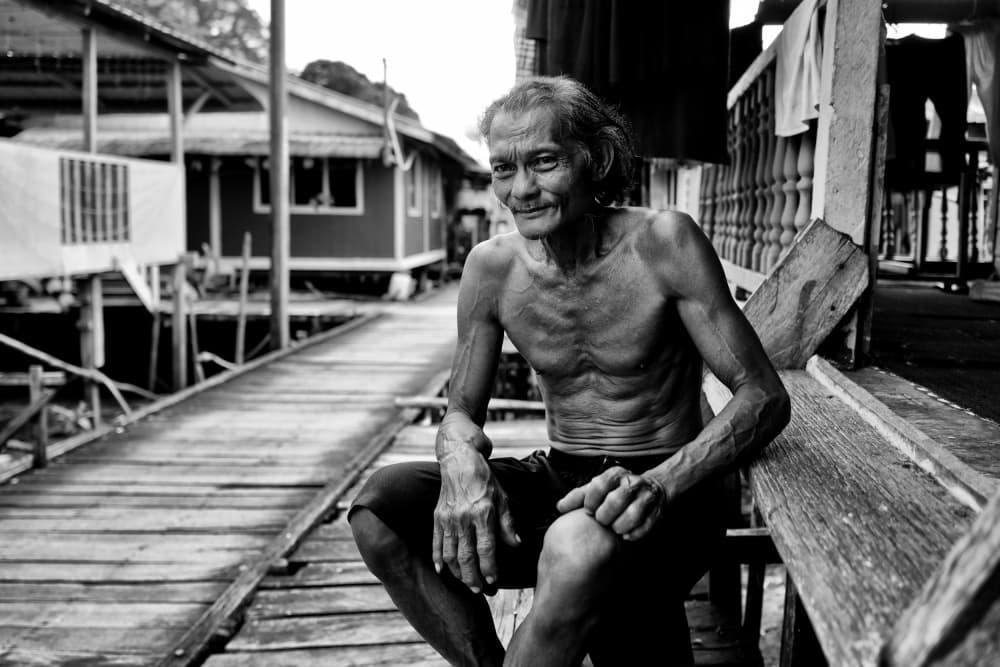 Smiling Old Man by Kieron Long — canvas wall art