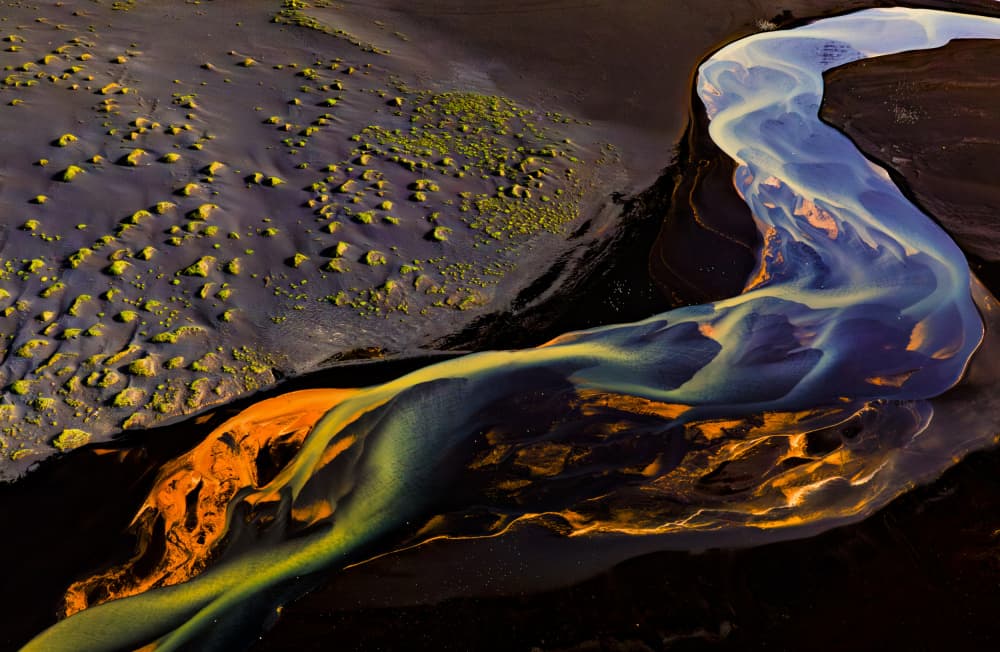 Vibrant Braided River by Chao Feng 天馬 — canvas wall art