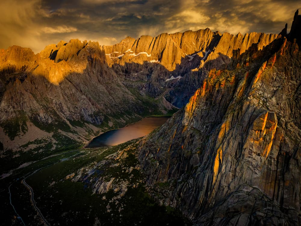 Golden Mountain Lake by Chao Feng 天馬 — canvas wall art