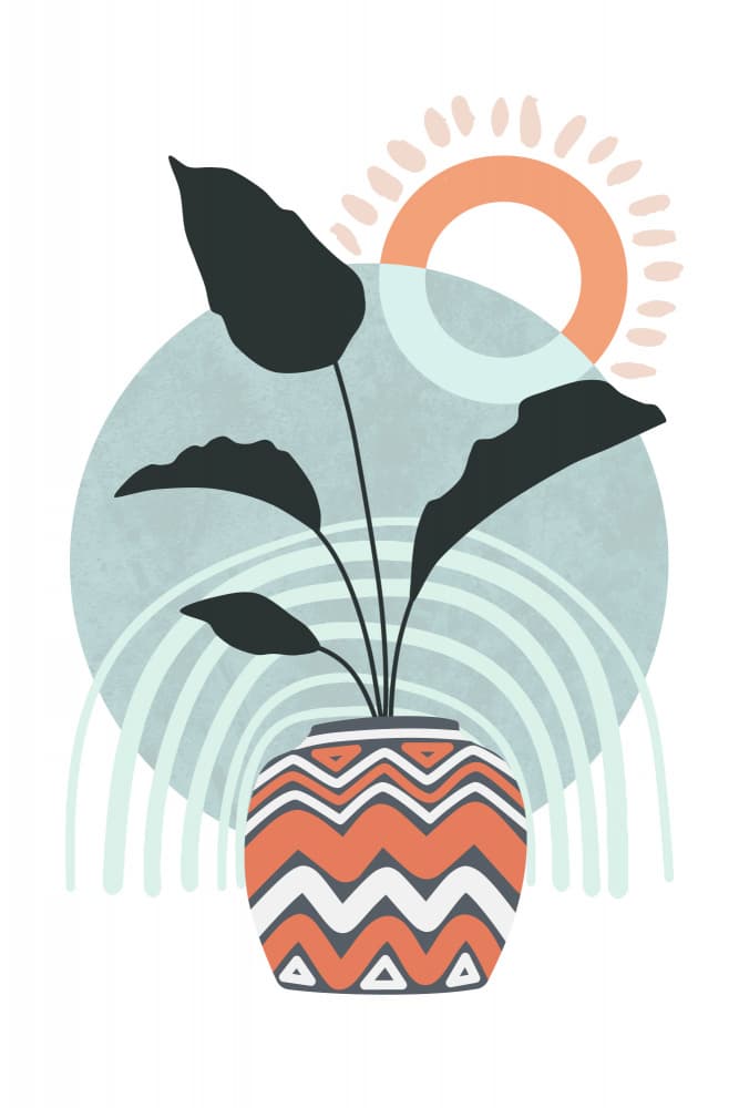 Boho Plant Sun by amini54 — canvas wall art