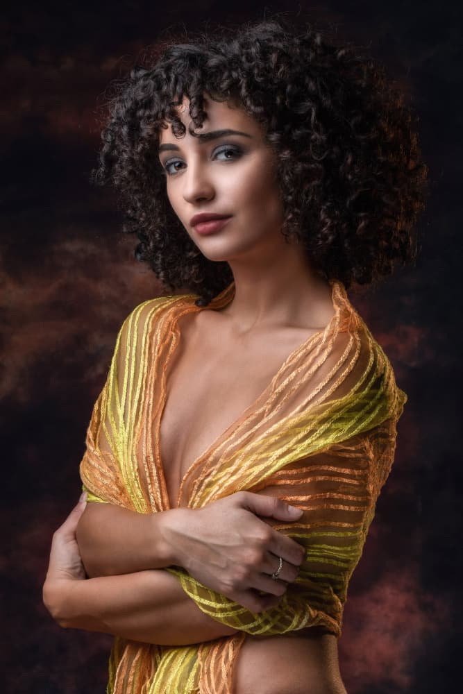 Golden Wrap Portrait by Jan Slotboom — canvas wall art
