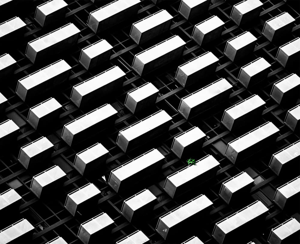 Geometric Green Balcony by Rob Darby — canvas wall art