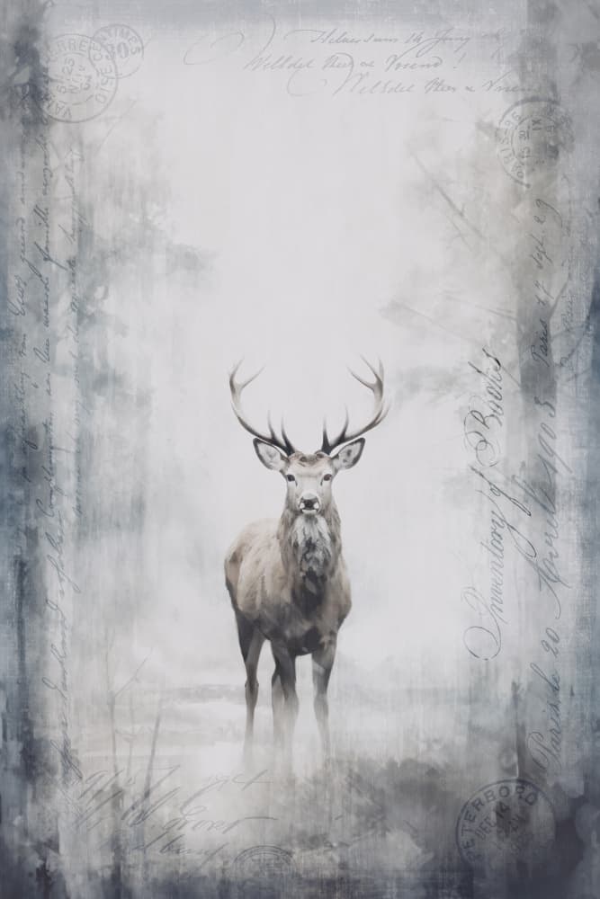 Misty Forest Stag by Andrea Haase — canvas wall art