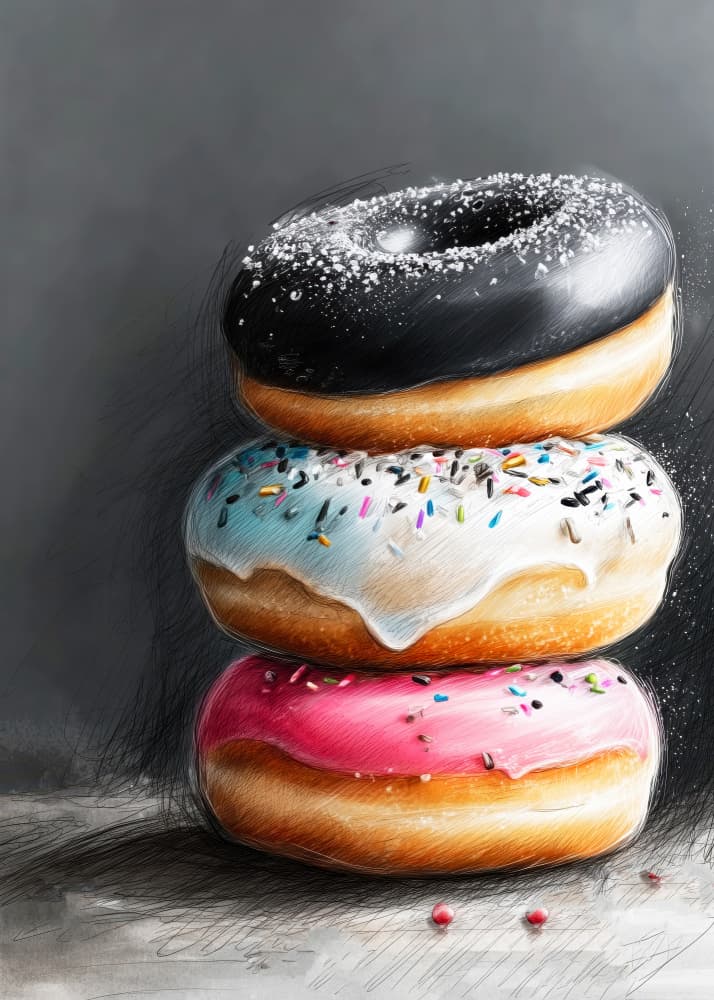 Sweet Donut Stack by Justyna Jaszke — canvas wall art