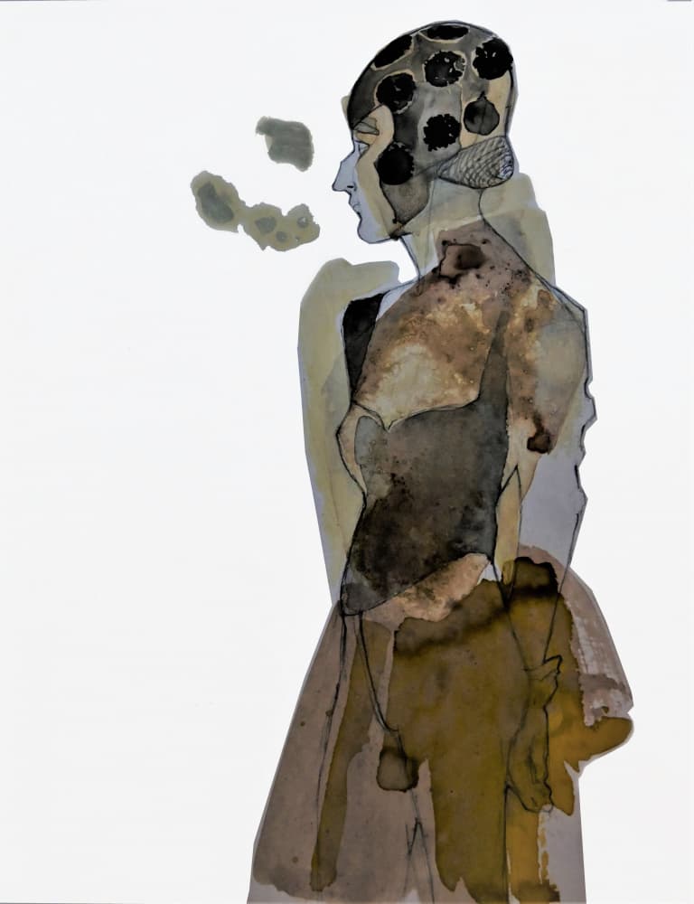 Elegant Woman Profile by Doris Schmitz — canvas wall art
