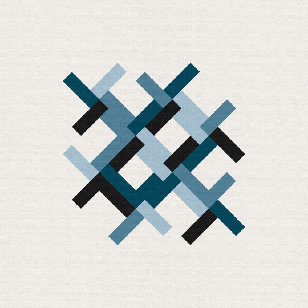 Blue Geometric Weave by Rafa Mateo — canvas wall art