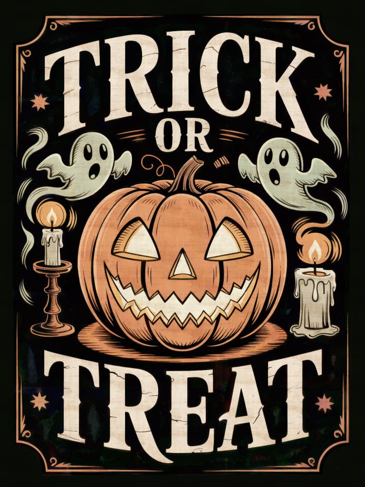 Trick or Treat Halloween by Andreas Magnusson — canvas wall art