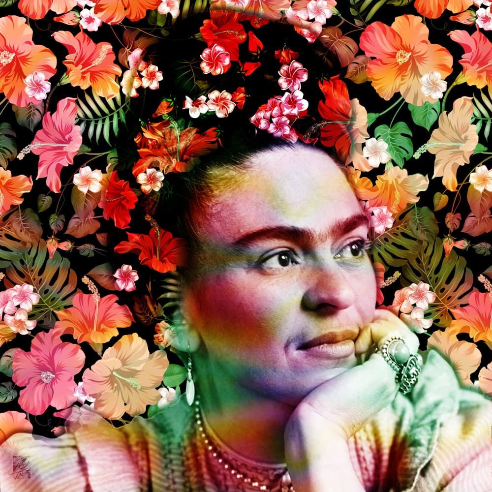 Vibrant Floral Portrait by Osvaldo Russo — canvas wall art