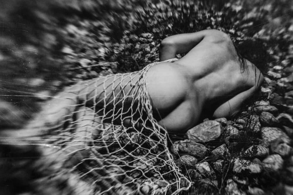 Nude Woman In Net by Bogdan Bouşcă — canvas wall art