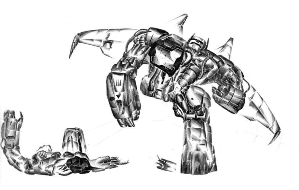 Giant Mech Rising by Kulik — canvas wall art