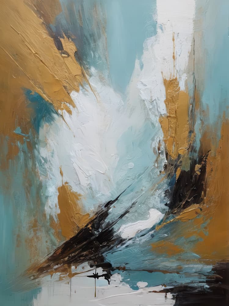 Dynamic Gold Teal Expression by Alpenglow Workshop — canvas wall art