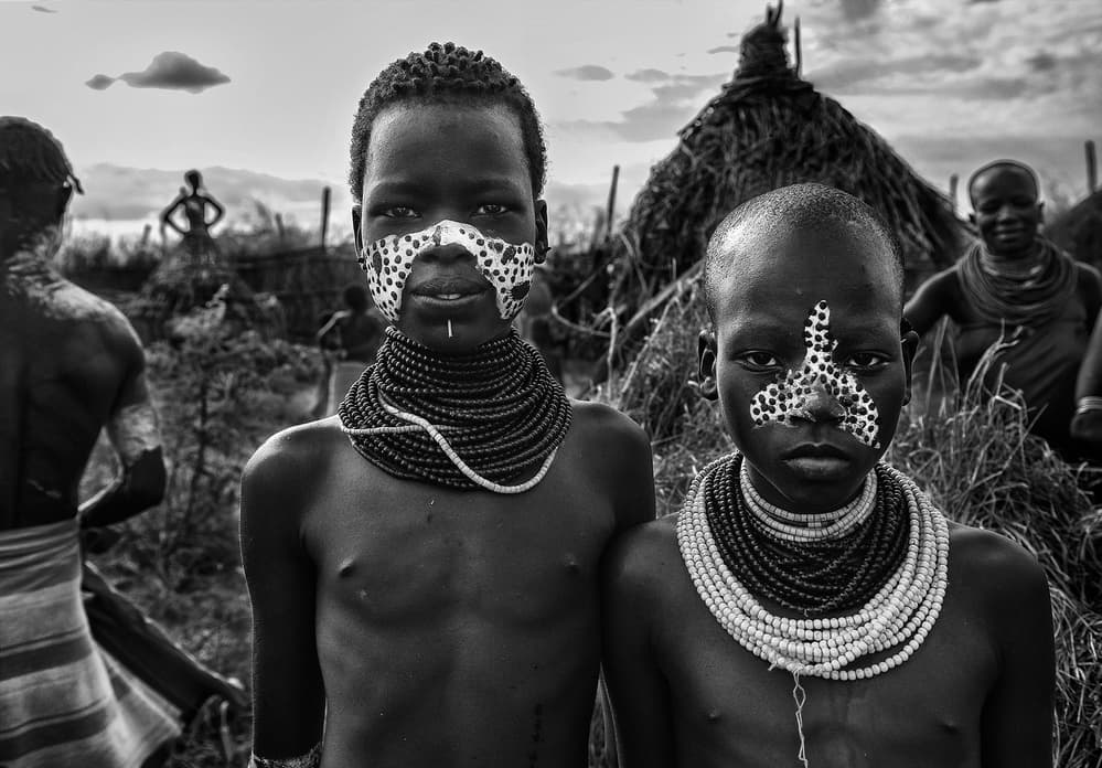 Tribal Children Portraits by Joxe Inazio Kuesta Garmendia — canvas wall art