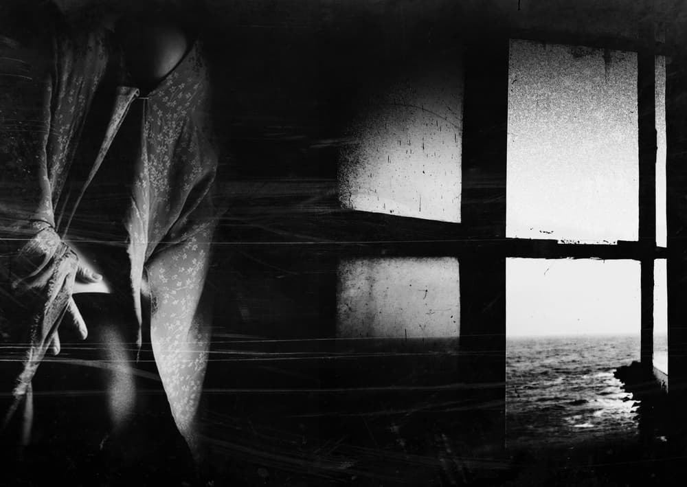 Woman At Ocean Window by Bogdan Bouşcă — canvas wall art