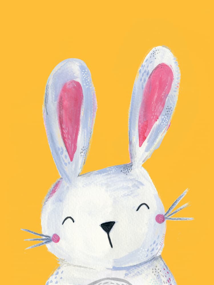 Happy Little Bunny by Laura Pantony — canvas wall art