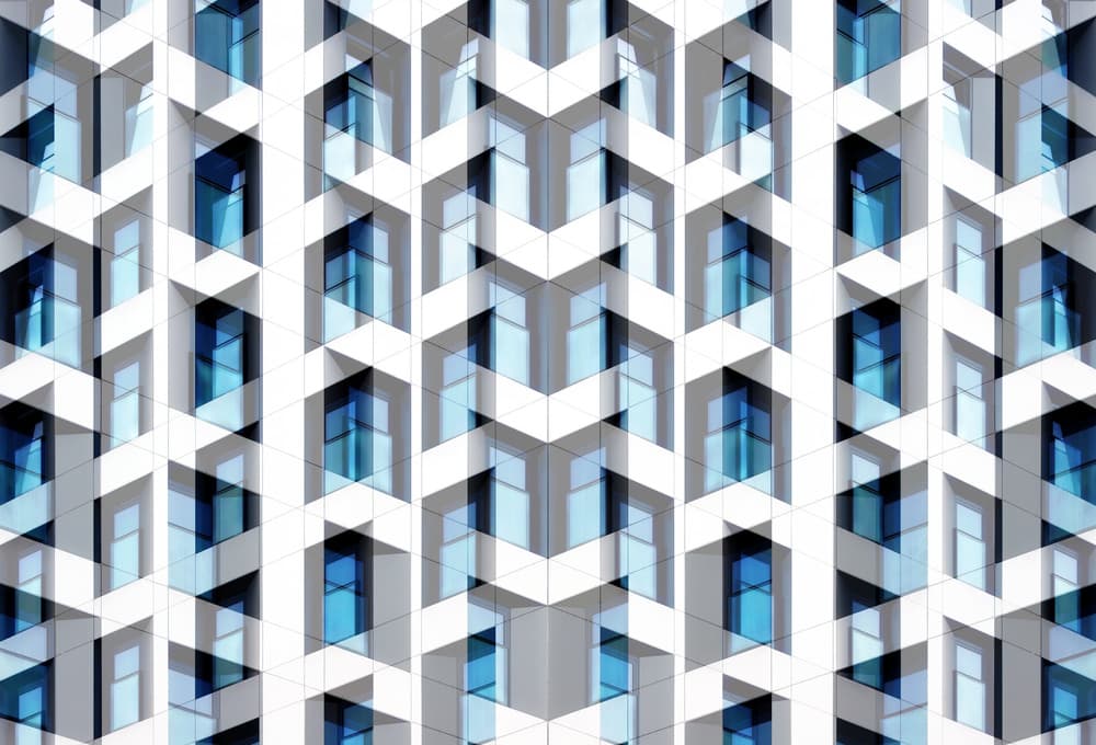 Abstract Blue Architecture by Hans-Wolfgang Hawerkamp — canvas wall art