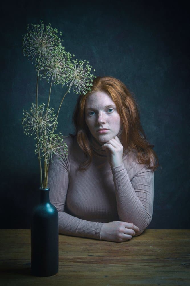 Thoughtful Redhead Portrait by Ruth Franke — canvas wall art