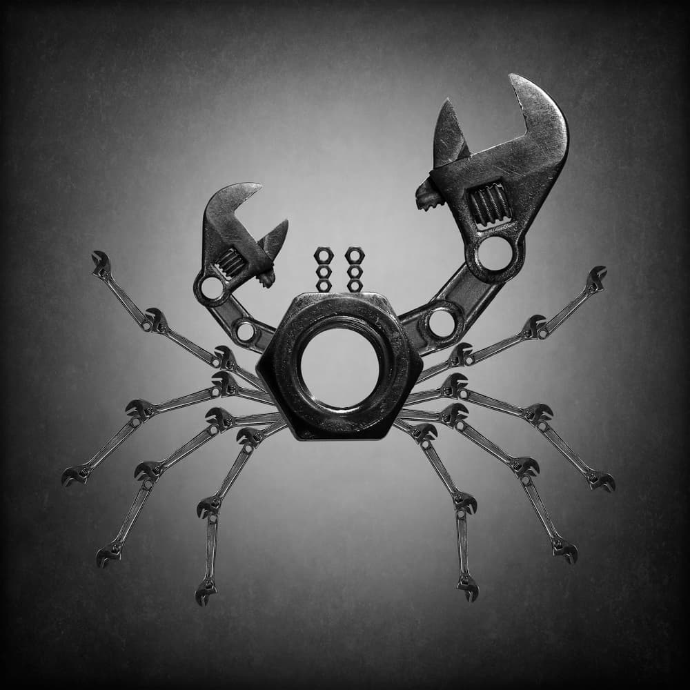 Industrial Wrench Crab by Victoria Glinka — canvas wall art