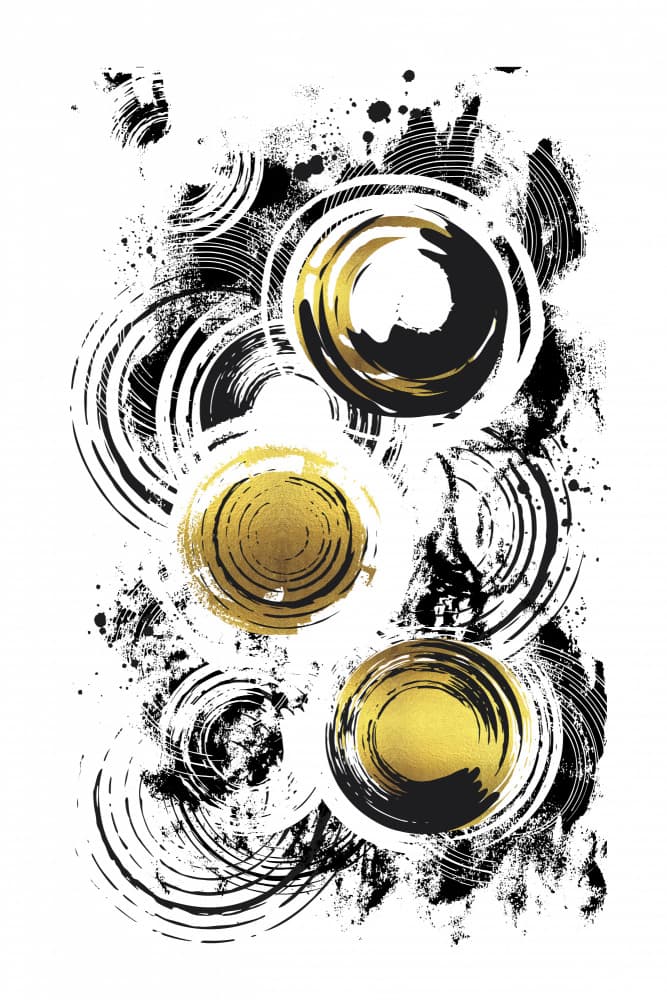 Modern Gold Enso Circles by Melanie Viola — canvas wall art
