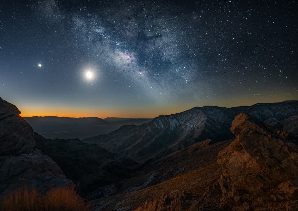 Milky Way Mountain Night by Jianping Yang — canvas wall art