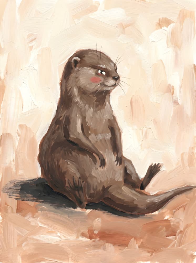 Grumpy Otter by HUGO — canvas wall art