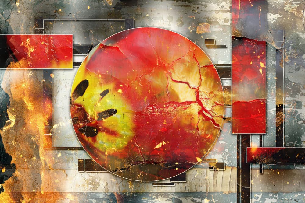 Molten Geometric Abstract by Rafal Kulik — canvas wall art