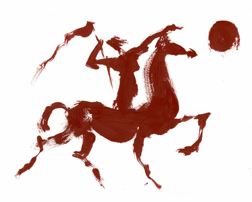 Abstract Horse Rider by Kanat Ibragimov — canvas wall art