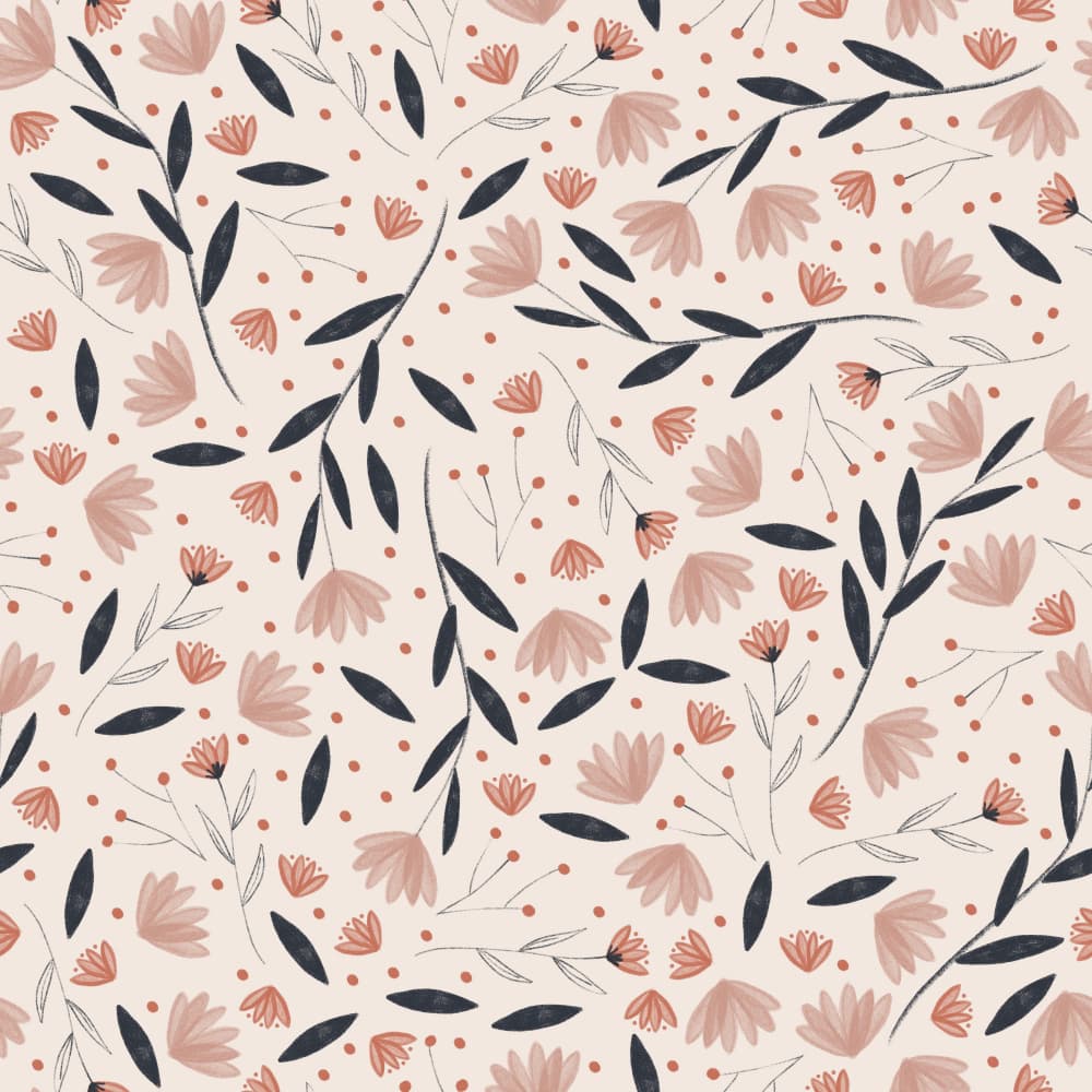 Delicate Floral Pattern by Menina Lisboa — canvas wall art