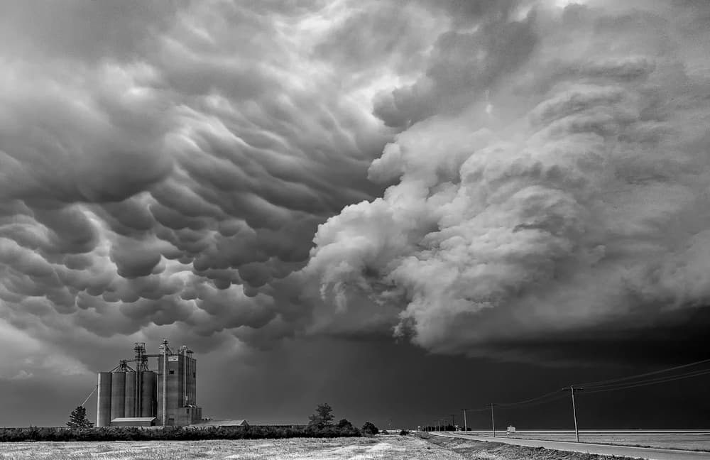 Mammatus Clouds Over Farm by Rob Darby — canvas wall art