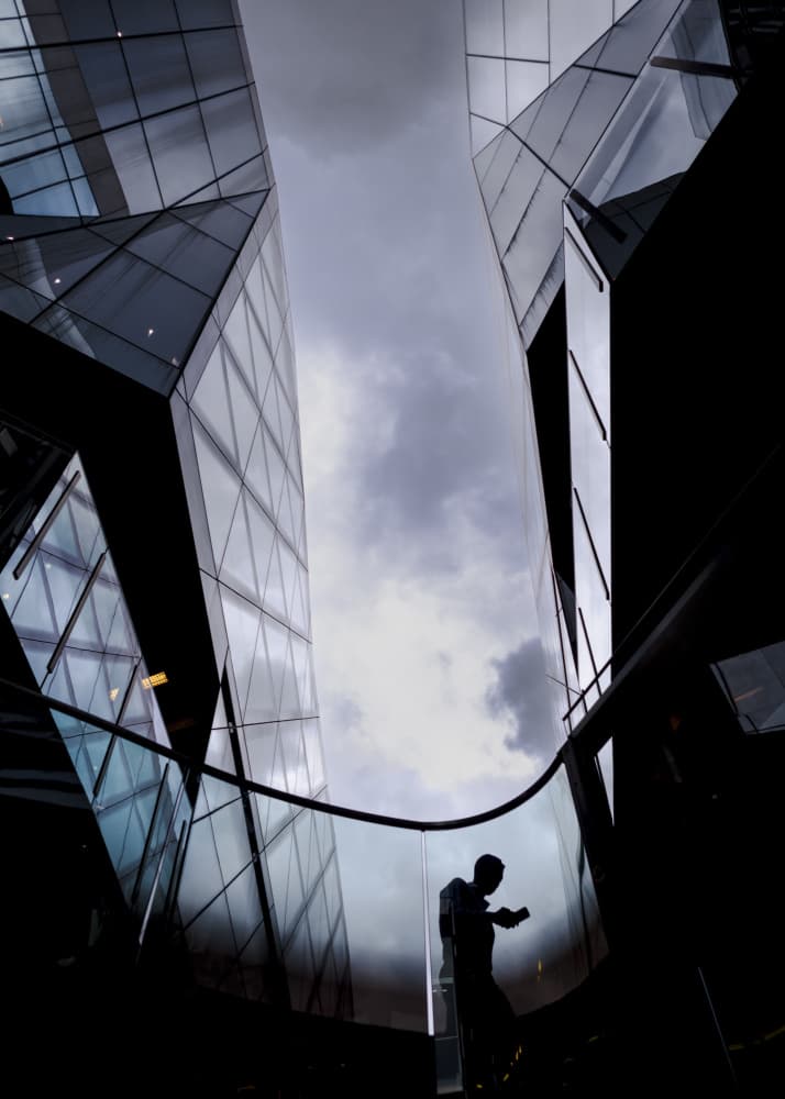 Modern Urban Silhouette by Rudy Mareel — canvas wall art