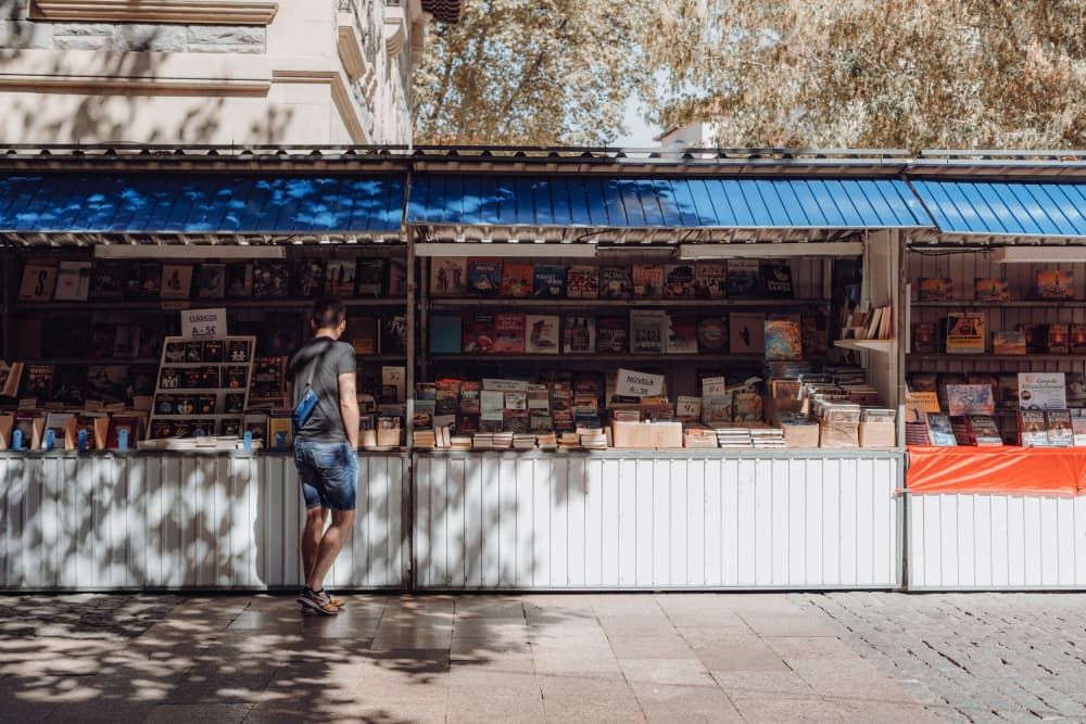 Browsing City Books by Aimee Giles — canvas wall art