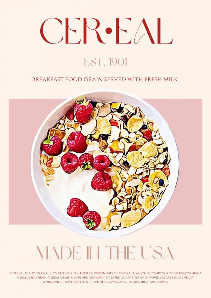 Raspberry Cereal Breakfast by Nazma Khokhar — canvas wall art