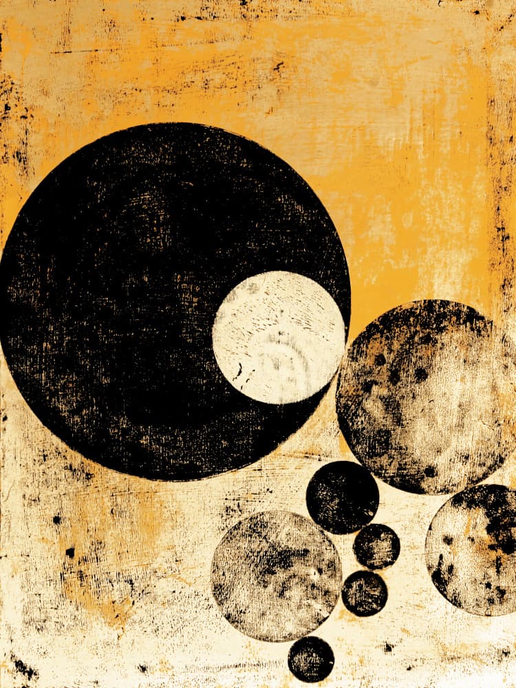 Textured Geometric Circles by Petr Strnad — canvas wall art