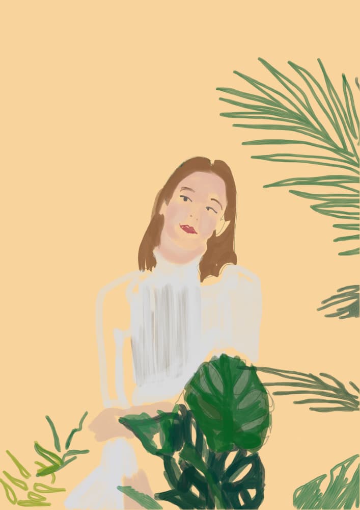Serene Botanical Portrait by casa cartissi — canvas wall art