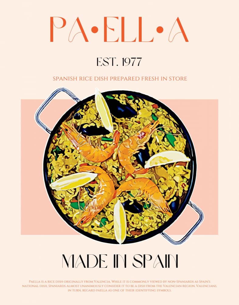 Spanish Seafood Paella by Nazma Khokhar — canvas wall art