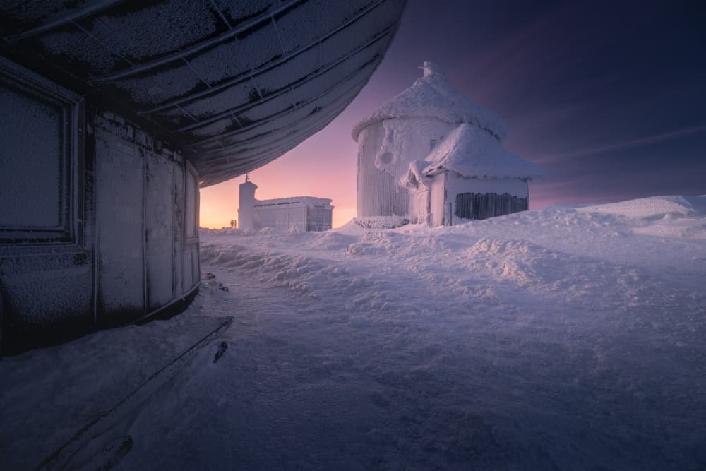 Snowy Mountain Dawn by Karol Nienartowicz — canvas wall art