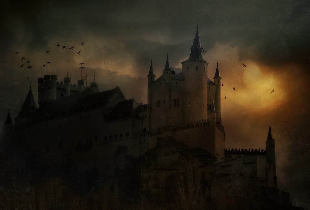 Gothic Castle Omen by Elena Arjona — canvas wall art
