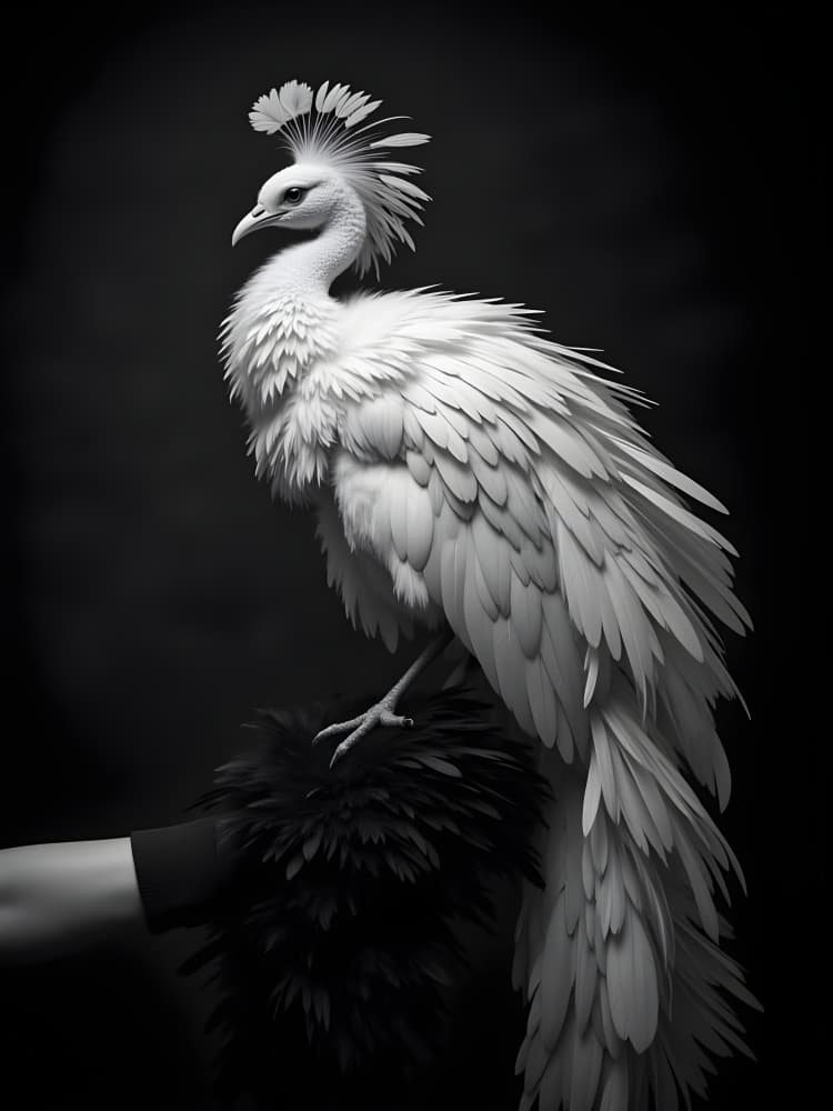 White Peacock Majesty by Josie George — canvas wall art