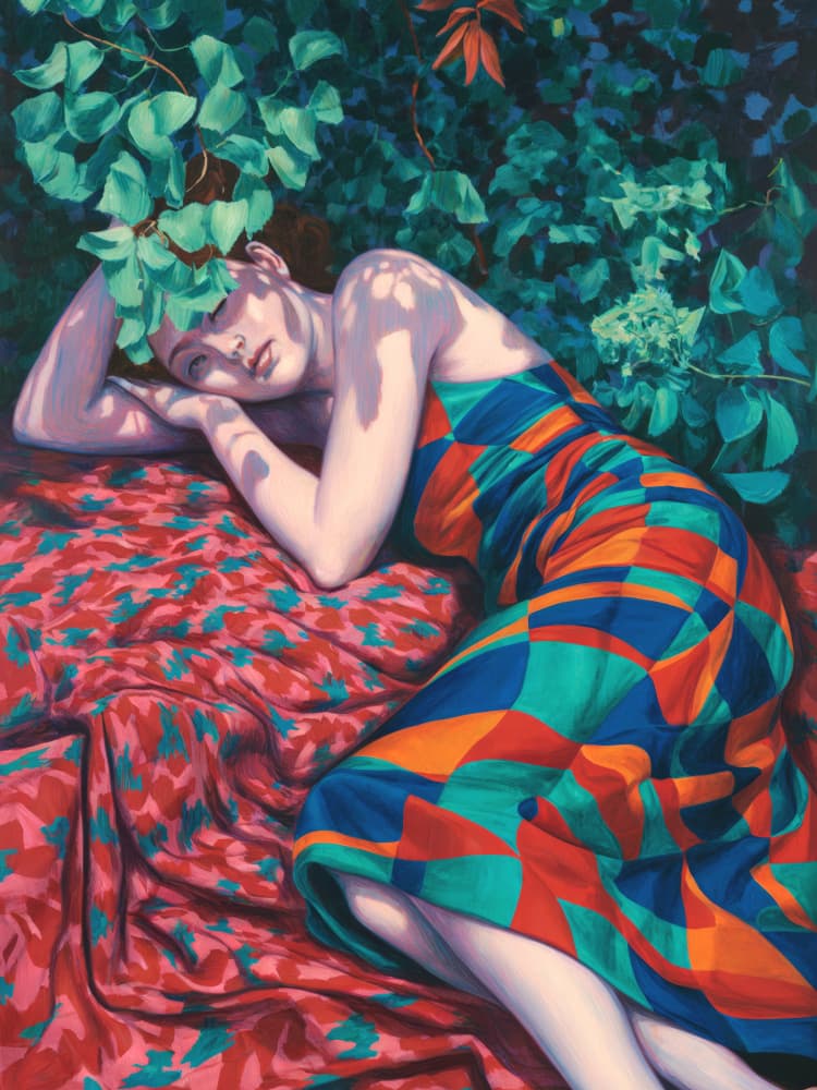 Woman Resting Dappled Light by Andreas Magnusson — canvas wall art